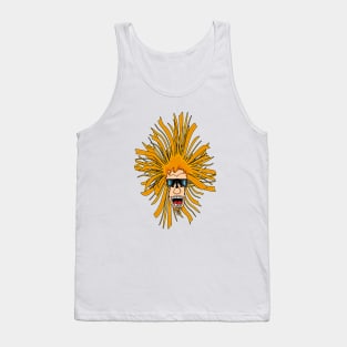 Crazy Hair Person with Glasses Tank Top